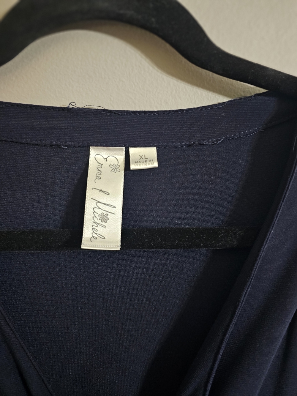 Emma & Michele Navy V-Neck Romper Shorts - Picture 3 of 5